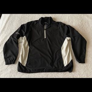 PING Black Golf Jacket 1/4 Zip Mesh Lined Windbreaker Men’s L Detachable Sleeves